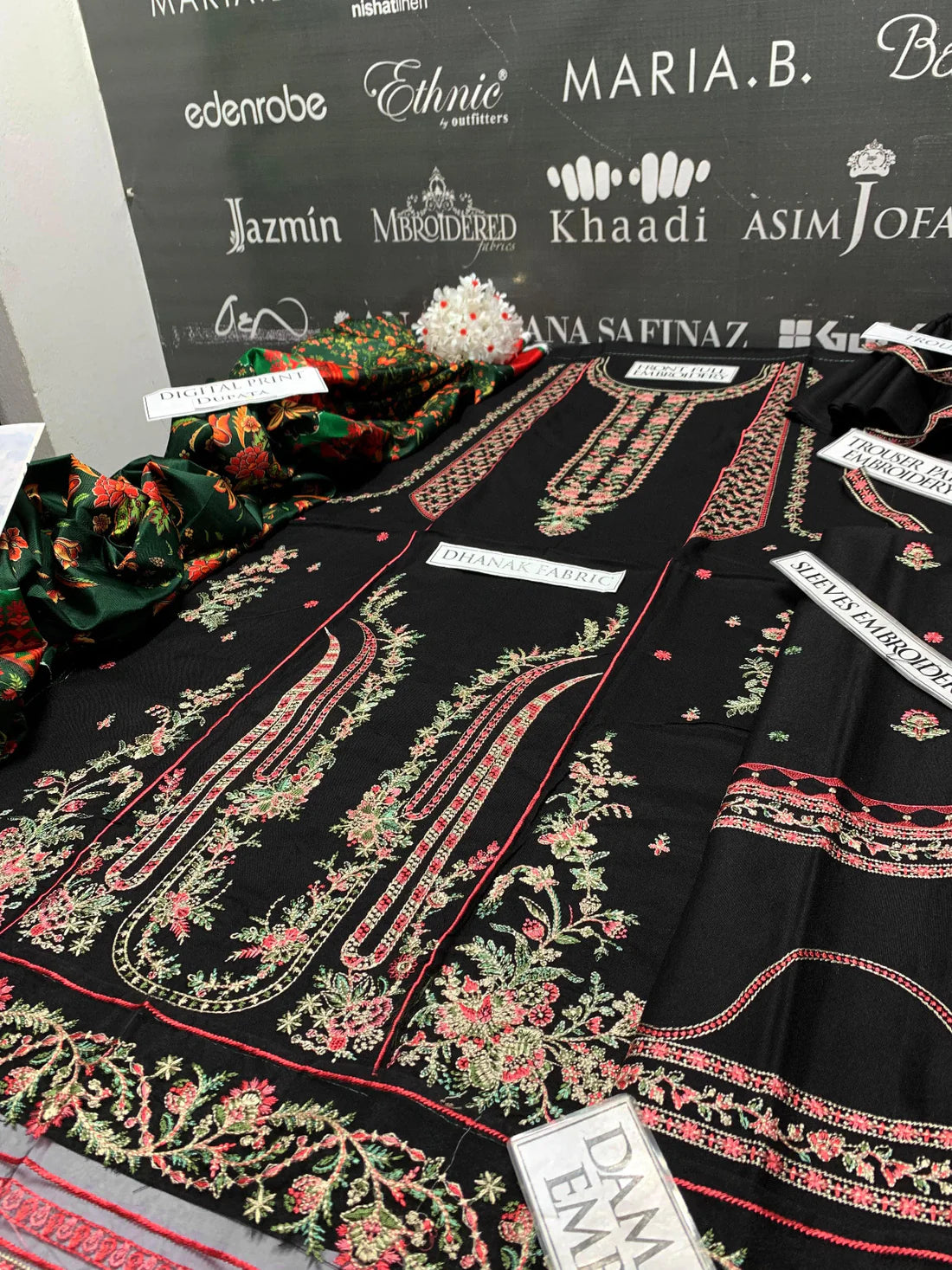 JCH-024 Hussain Rehar Heavy Embroidery 3PC Dhanak Suit