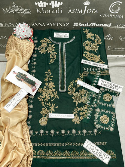 Sapphire Heavy Embroidery 3PC Dhanak Suit JCH-061