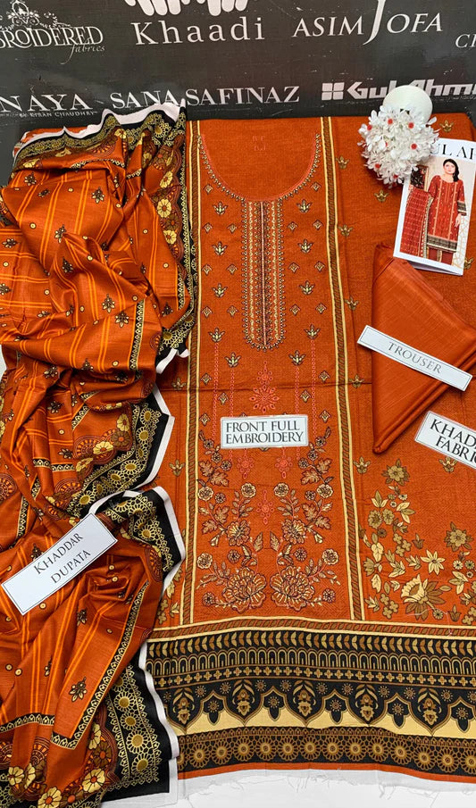 Bareeze Heavy Embroidery 3PC Khaddar Suit JCH-155