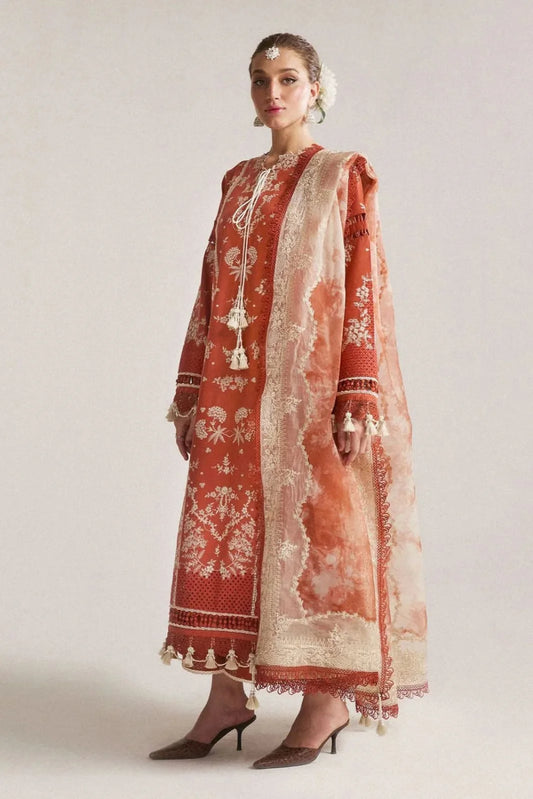 Hussain Rehar Heavy Embroidery 3PC Dhanak Suit JCH-062