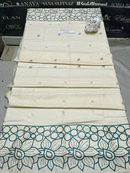 Qalamkar Heavy Embroidery 3PC Dhanak Suit JCH-075
