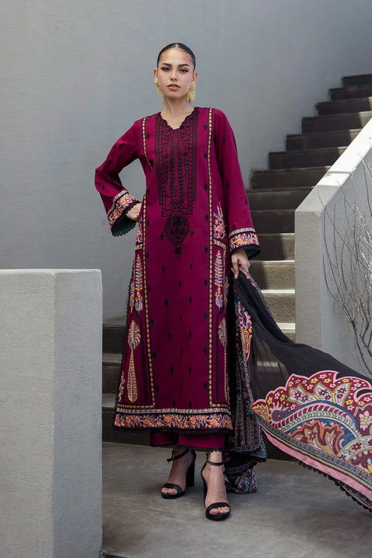 Zainab Chottani Embroidery 3PC Dhanak Suit JCH-105