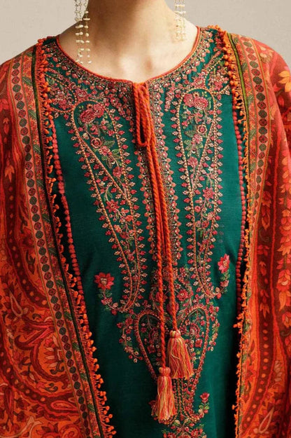 Hussain Rehar Embroidery 3PC Dhanak Suit JCH-074