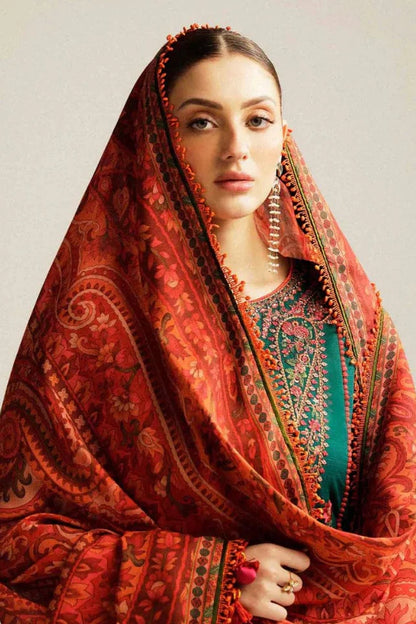 Hussain Rehar Embroidery 3PC Dhanak Suit JCH-074