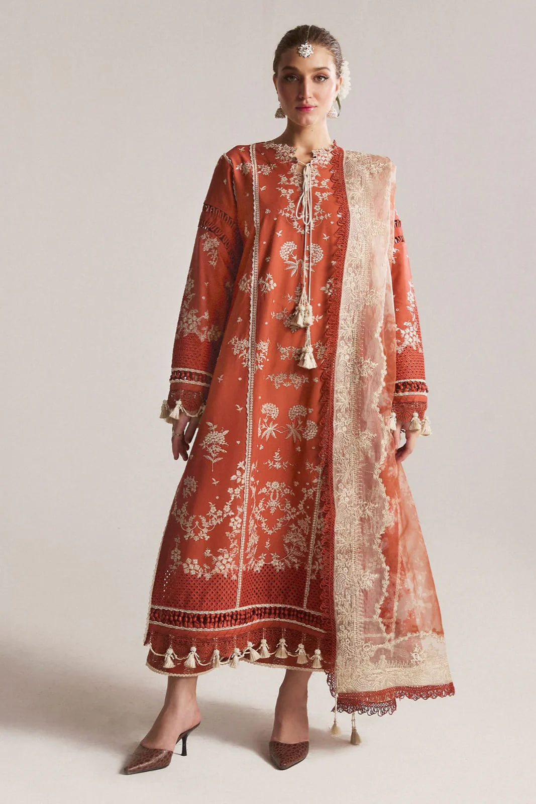 Hussain Rehar Heavy Embroidery 3PC Dhanak Suit JCH-062