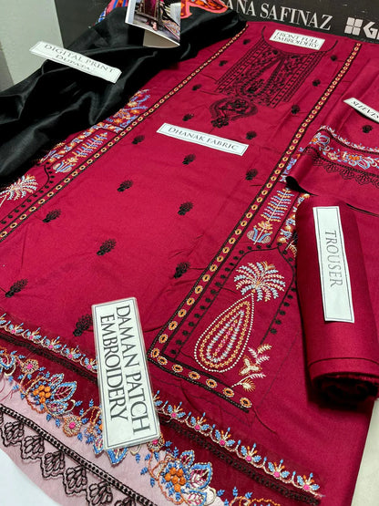 Zainab Chottani Embroidery 3PC Dhanak Suit JCH-105