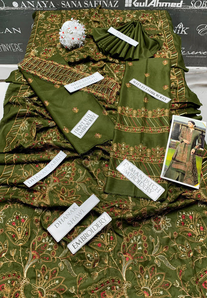 Bareeze Heavy Embroidery 3PC Dhanak Suit JCH-047