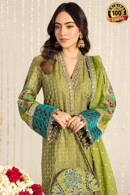JCH-028 Maria B Heavy Embroidery 3PC Dhanak Suit