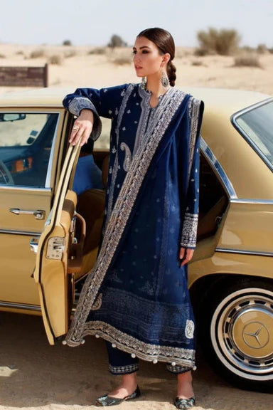 Zaha Heavy Embroidery 3PC Dhanak Suit JCH-073
