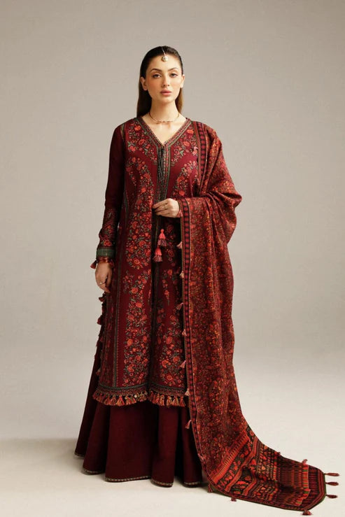 Hussain Rehar Heavy Embroidery 3PC Dhanak Suit JCH-200