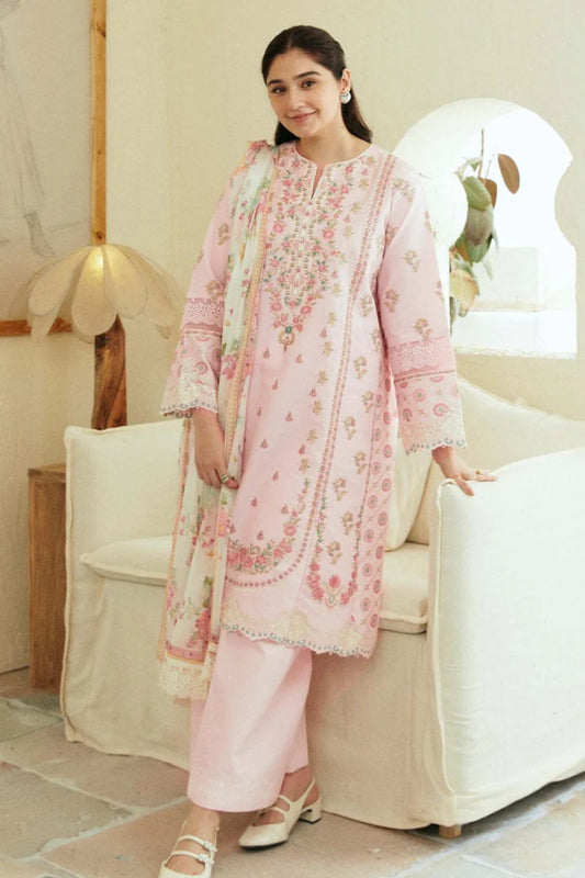 Zara Shah Jahan Heavy Embroidery 3PC Dhanak Suit JCH-120