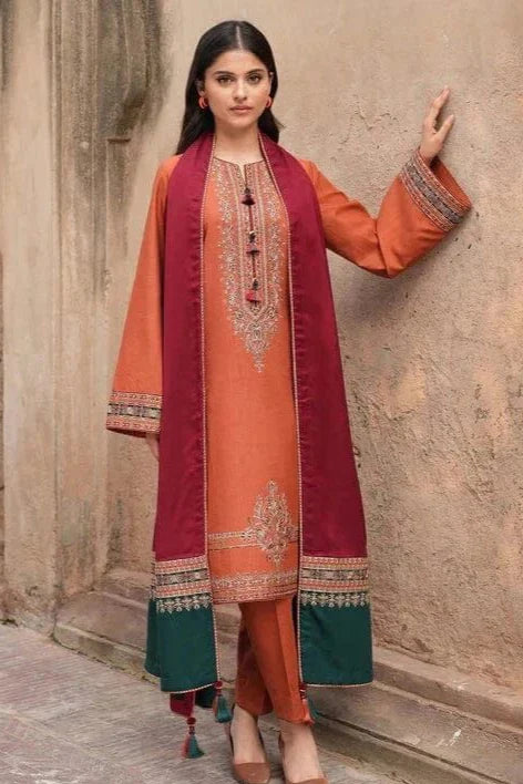 Jazmin Heavy Embroidery 3PC Dhanak Suit JCH-039