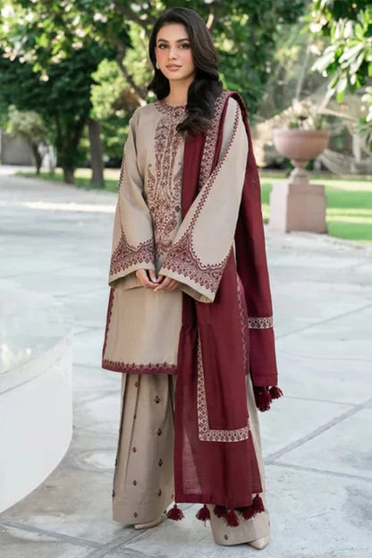 Baroque Embroidery 3PC Dhanak Suit JCH-186