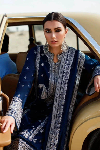 Zaha Heavy Embroidery 3PC Dhanak Suit JCH-073