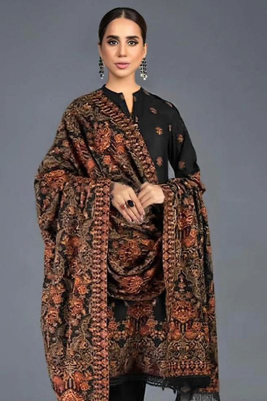 Bareeze Heavy Embroidery 3PC Dhanak Suit JCH-049