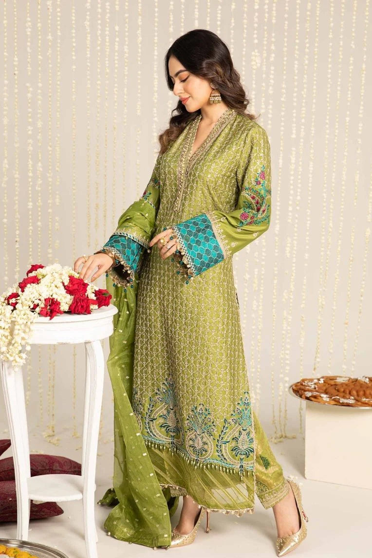 JCH-028 Maria B Heavy Embroidery 3PC Dhanak Suit