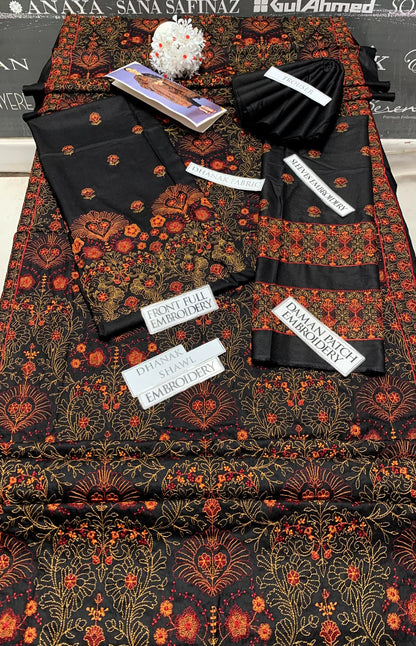 Bareeze Heavy Embroidery 3PC Dhanak Suit JCH-049