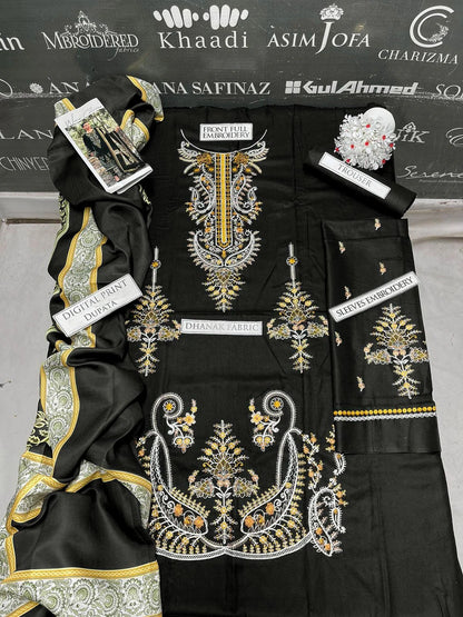 Maria B Heavy Embroidery 3PC Dhanak Suit JCH-063