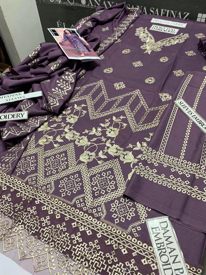 JCH-023 Libaas Heavy Embroidery 3PC Dhanak Suit