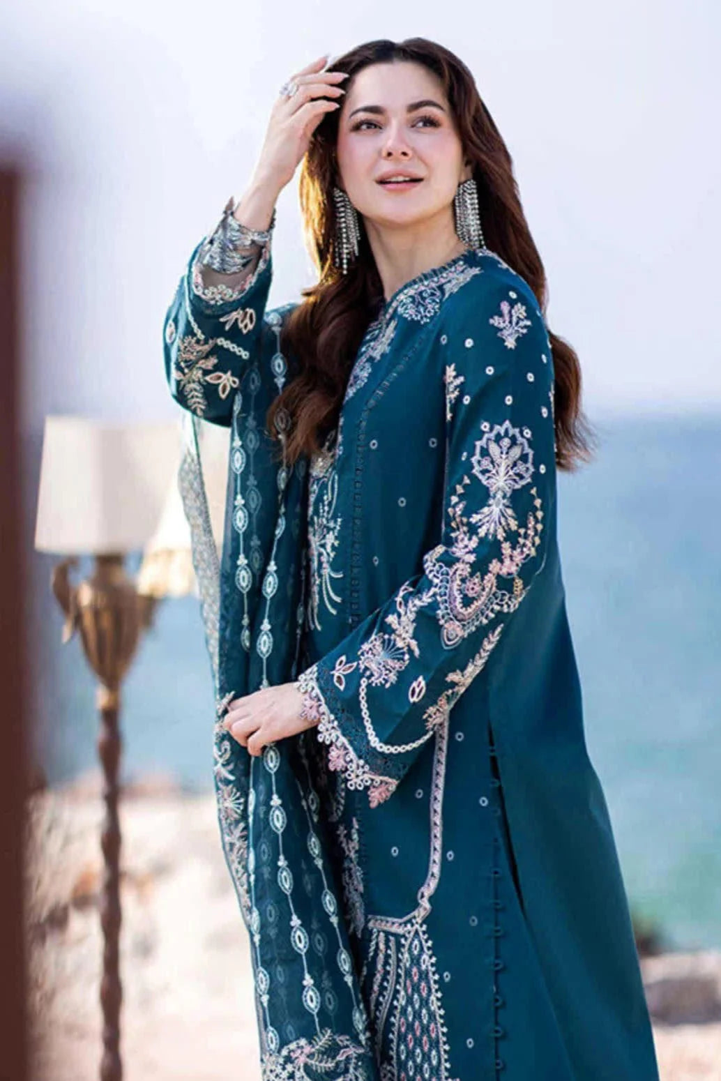 JCH-002 Qalamkar Heavy Embroidery 3PC Dhanak Suit