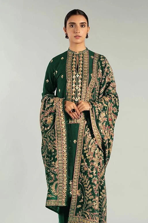 Bareeze Heavy Embroidery 3PC Dhanak Suit JCH-048