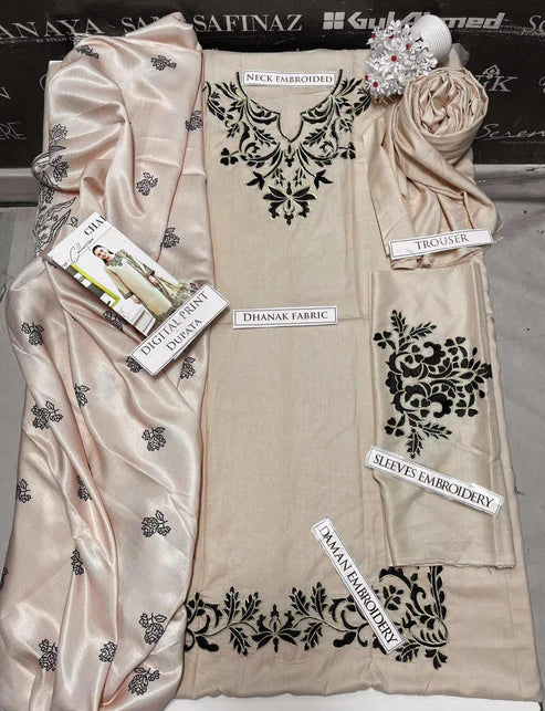 Charizma Embroidery 3PC Dhanak Suit JCH-130