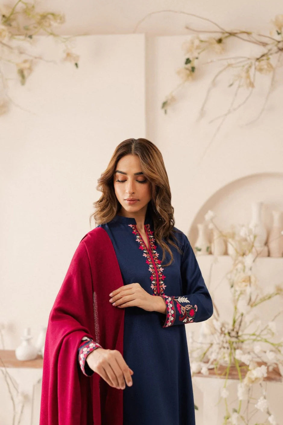 Jazmin Heavy Embroidery 3PC Dhanak Suit JCH-064