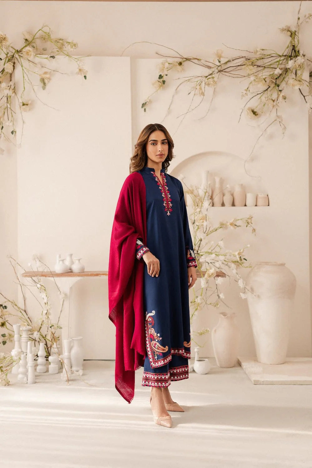 Jazmin Heavy Embroidery 3PC Dhanak Suit JCH-064