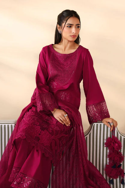 Maria B Heavy Embroidery 3PC Dhanak Suit JCH-131