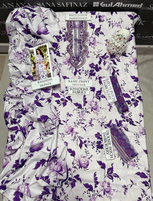 Aneelas Embroidery 3PC Khaddar Suit JCH-190