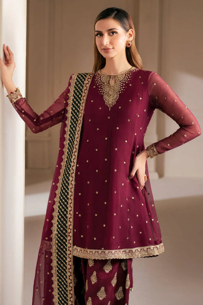 JCH-027 Jazmin Heavy Embroidery 3PC Dhanak Suit