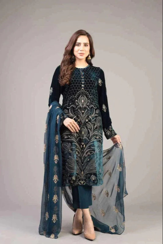 JCH-012 Bareeze Heavy Embroidery 3PC Dhanak Suit