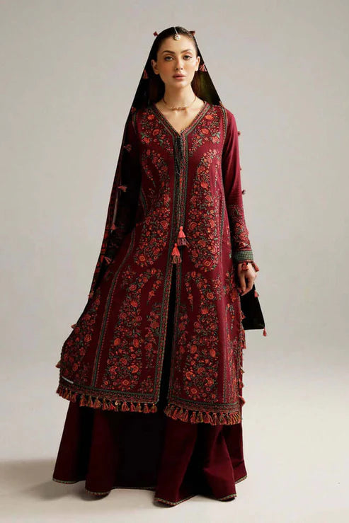 Hussain Rehar Heavy Embroidery 3PC Dhanak Suit JCH-200