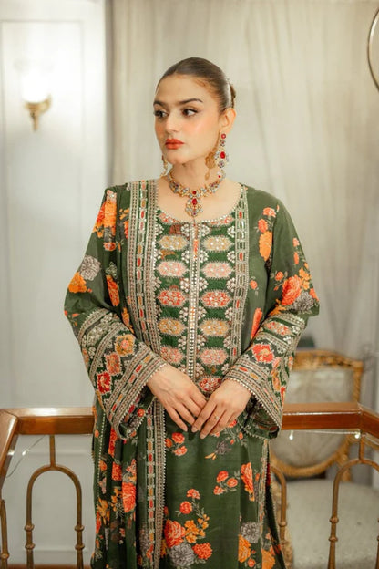 Aneelas Heavy Embroidery 3PC Silk Suit JCH-126