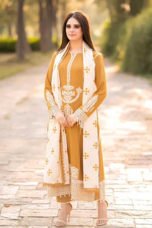 A Sling Embroidery 3PC Dhanak Suit JCH-076