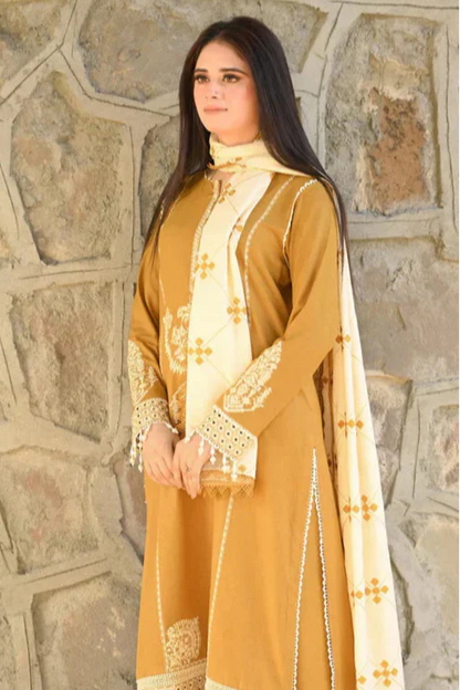 A Sling Embroidery 3PC Dhanak Suit JCH-076