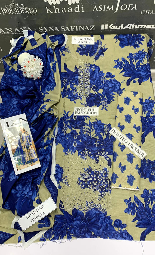 JCH-005 Bareeze Heavy Embroidery 3PC Khaddar Suit