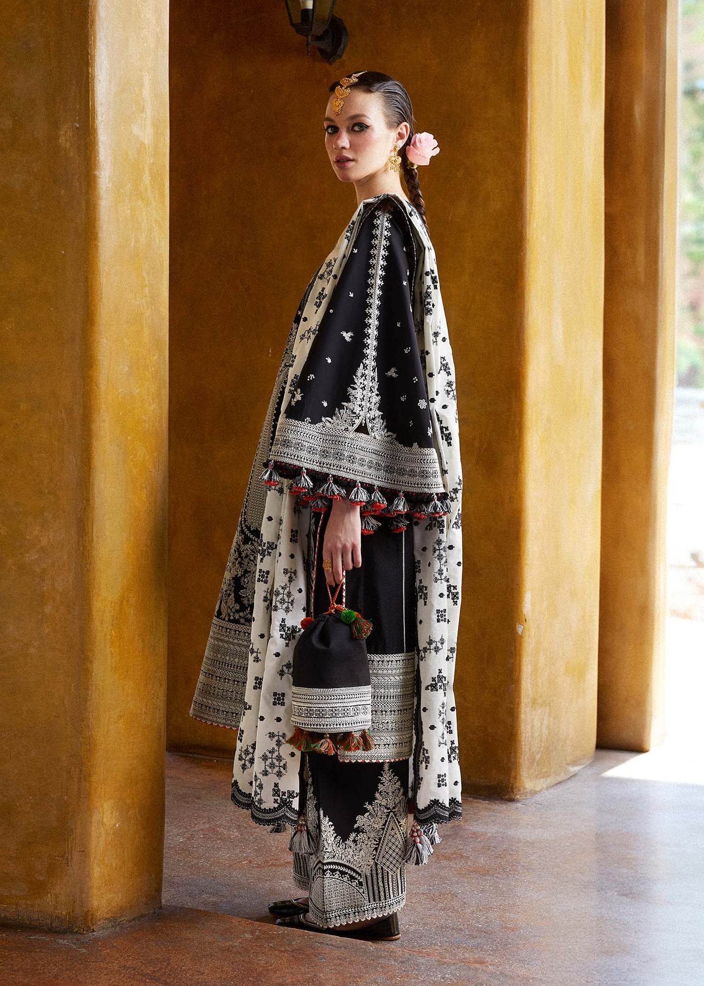 JCH-025 Hussain Rehar Heavy Embroidery 3PC Dhanak Suit