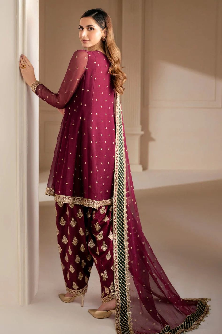JCH-027 Jazmin Heavy Embroidery 3PC Dhanak Suit