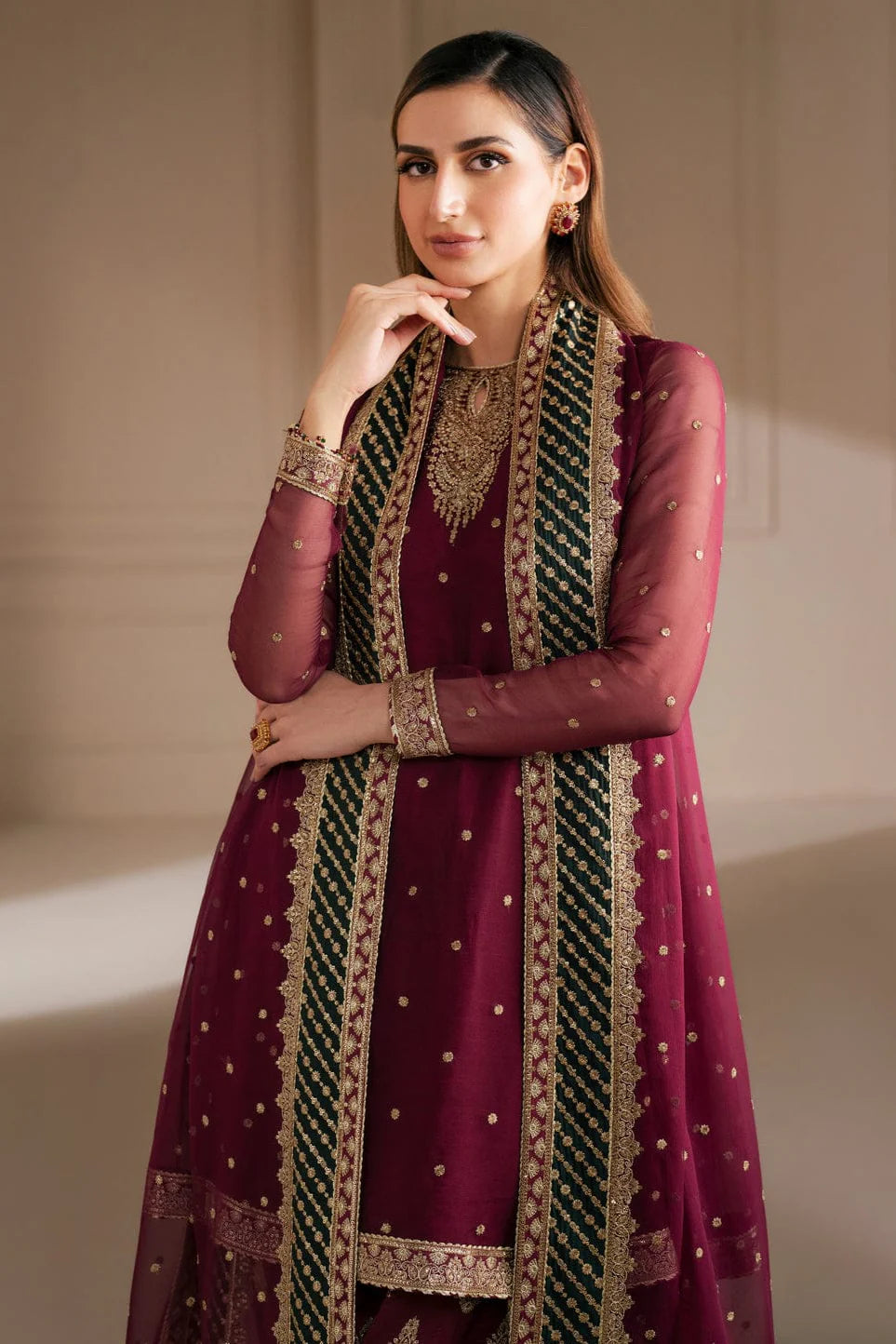 JCH-027 Jazmin Heavy Embroidery 3PC Dhanak Suit