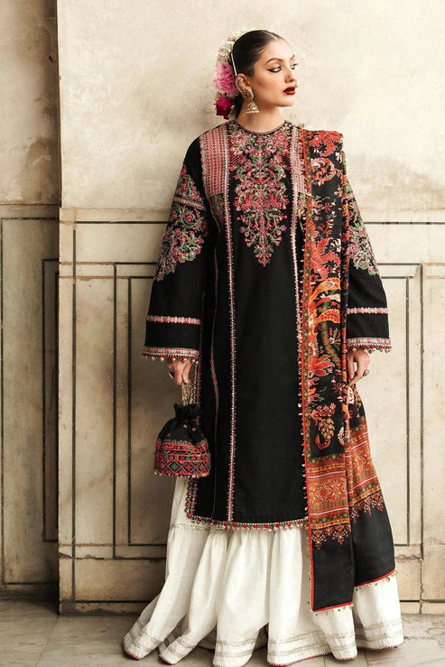 Hussain Rehar Heavy Embroidery 3PC Dhanak Suit JCH-123