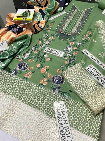 JCH-021 Mushq Heavy Embroidery 3PC Dhanak Suit