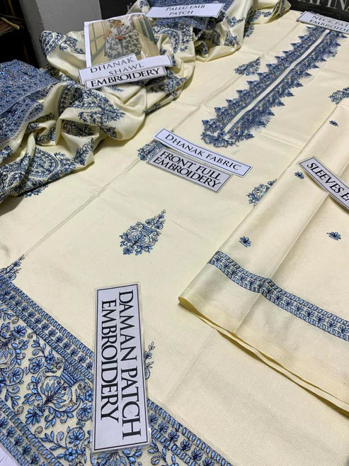 Bareeze Heavy Embroidery 3PC Dhanak Suit JCH-201