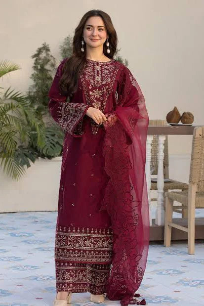 JCH-007 Qalamkar Heavy Embroidery 3PC Dhanak Suit