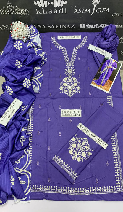 Zara Shah Jahan Heavy Embroidery 3PC Dhanak Suit JCH-036