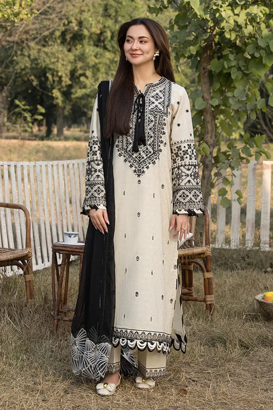 Qalamkar Embroidery 3PC Dhanak Suit JCH-103