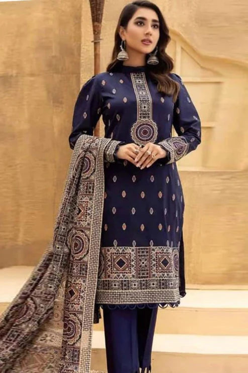 Bareeze Heavy Embroidery 3PC Dhanak Suit JCH-164