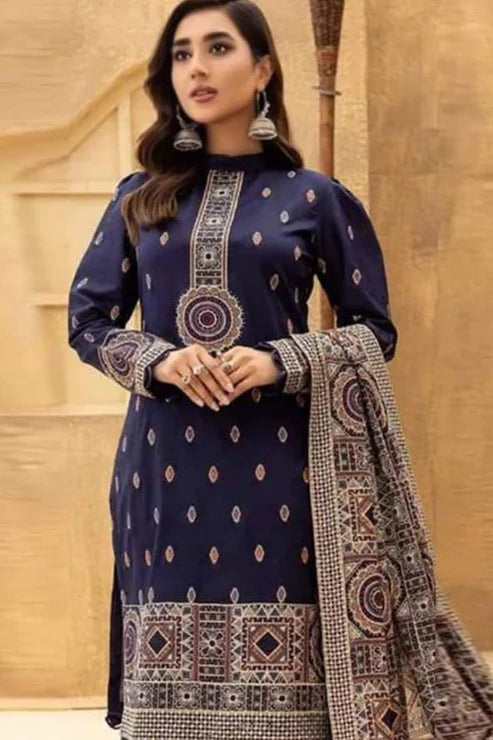 Bareeze Heavy Embroidery 3PC Dhanak Suit JCH-164