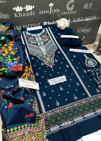 Zara Shah Jahan Heavy Embroidery 3PC Dhanak Suit JCH-050
