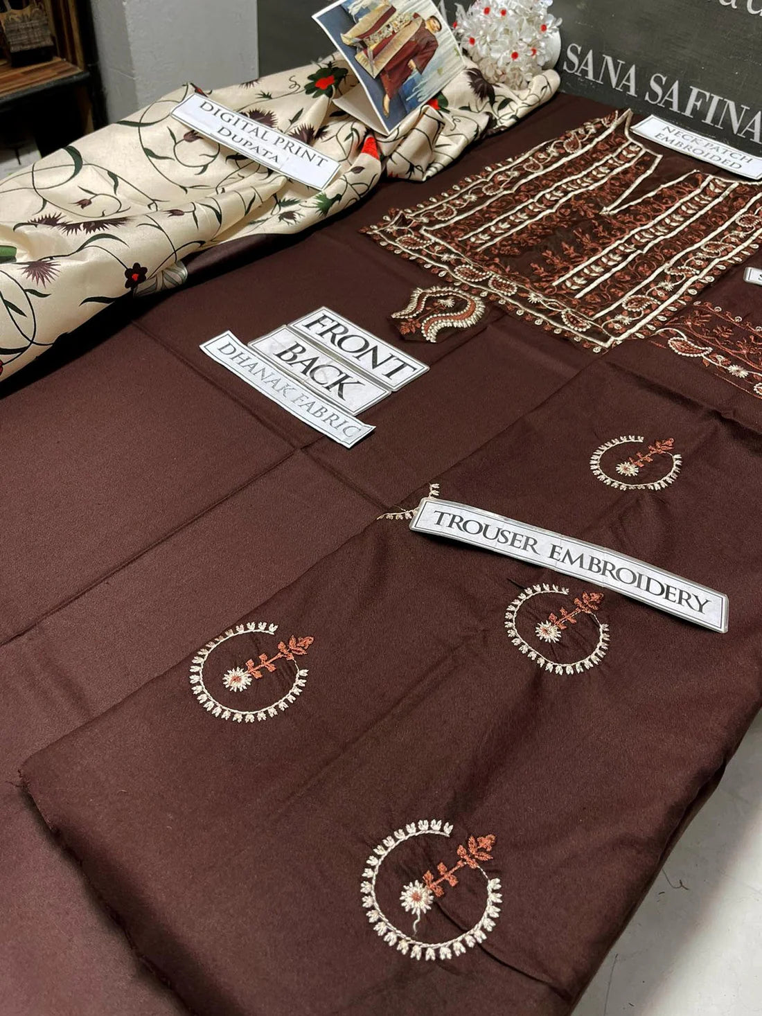 A Sling Heavy Embroidery 3PC Dhanak Suit JCH-065